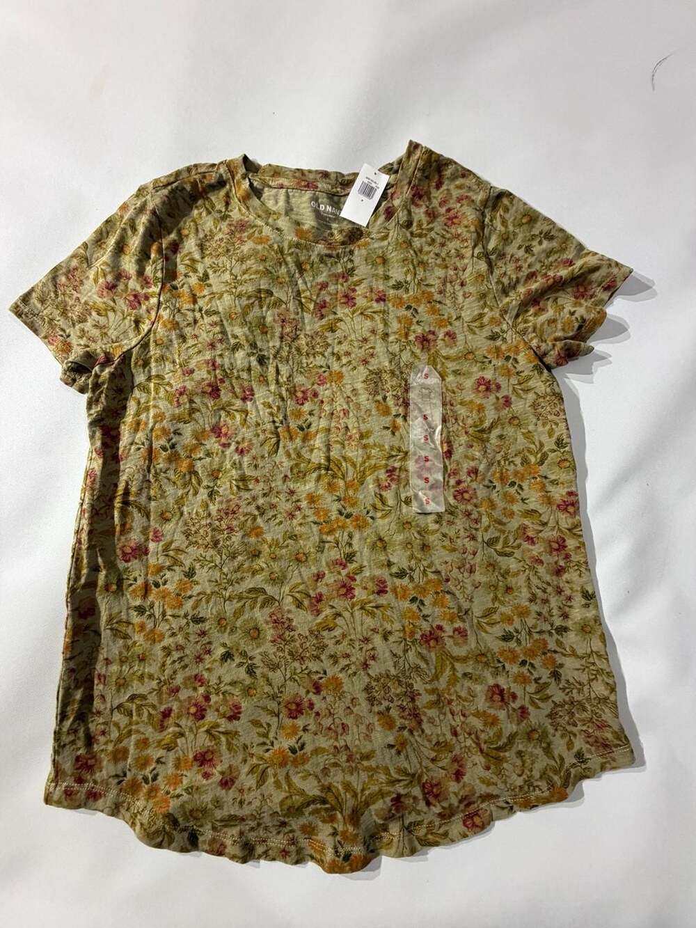 NWT Old Navy Everywear Floral Print Short Sleeve T Shirt Womens Small